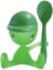 Picture of Alessi, Cico, egg cup with salt castor and spoon, green, Stefano Giovannoni, 2000