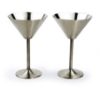 Afbeeldingen van Danesco, "Martini for two" 2 cocktailglazen met olijf-vorkjes, roestvrij staal, Steel-function of Scandinavia 